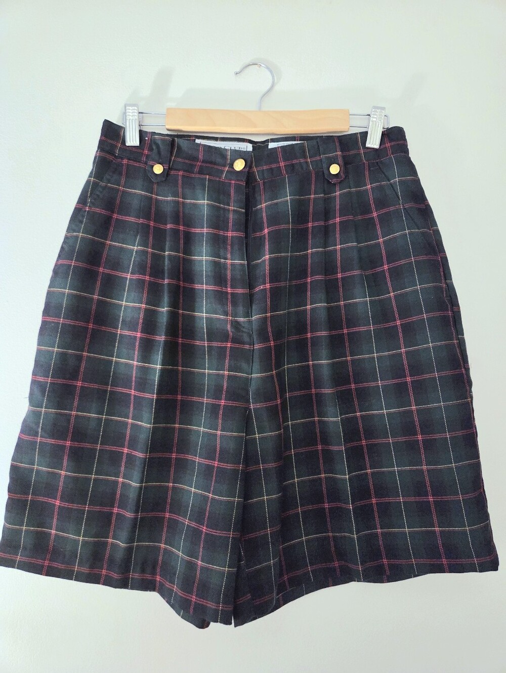 Izod Club Vintage High Waisted Tartan Plaid Culotte Womens Vintage 12